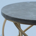 Table d&#39;appoint ronde classique en acier inoxydable de style américain