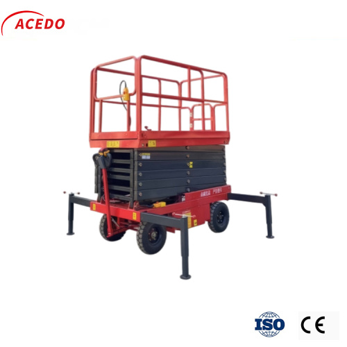 Мобильная подъемная платформа ножничного типа с большим вылетом