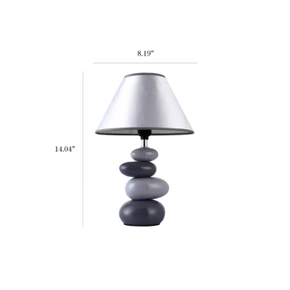 Modern Nordic Ceramic Base Nightstand Lamps with Cumulative Stone Shapes - Wholesale Hotel Bedside Lighting