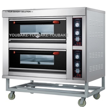 Electric Pizza Oven and Commercial Bread Baking Machine - 2/3 Decks, 4/6/9 Trays, Gas Deck Oven with Steam