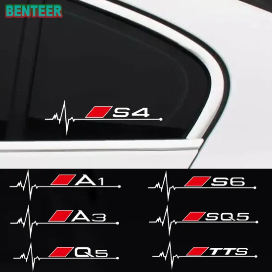 2pcs/lot car windows sticker For Audi A3 p8 b5 b6 b7 b8 b9 c5 c6 c7 A4 A5 A6 A7 A8 S3 S4 S5 S6 S7 S8 TTS SQ3 Q5 Q7 SQ5 8P 4F