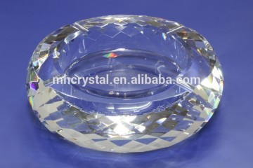 Clear Round Faceted Crystal Ashtray for Cigarettes or Cigars MH-6128