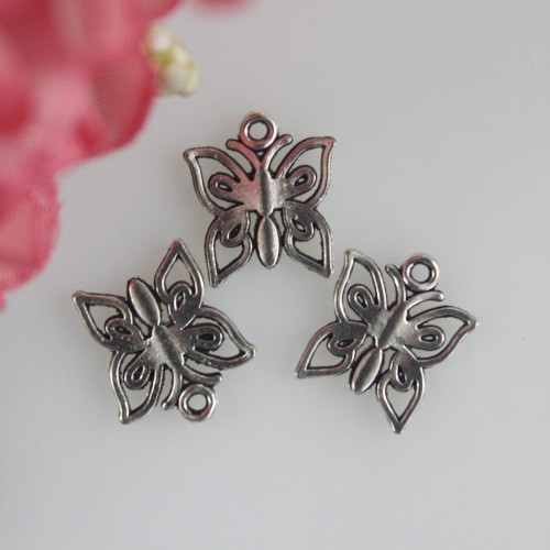 15 мм сплав полые бабочки подвески для ожерелья браслет серьги бабочка ювелирных изделий фурнитура аксессуары