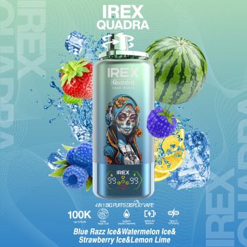 Có thể tùy chỉnh IREX QUADRA 4in1 100000 Puffs Vape dùng một lần với màn hình cong thông minh