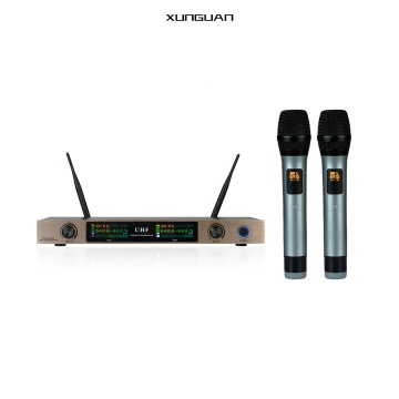 RIY-0210 Gold Panel Microfono wireless UHF 2CH per karaoke e insegnamento