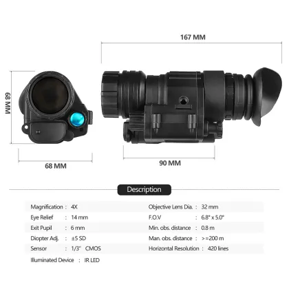 SPINA OPTICS PVS 14 Lightweight Night Vision Monocular