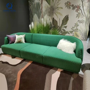 Qiancheng Itali Villa Mewah Microfiber Bedroom and Living Room Furniture Set