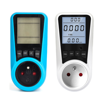 Hot Selling 230V Power Watt Meter with Socket Backlight for French Electrical Outlet