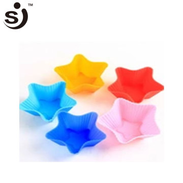 Hot Selling Five Star Shape Silicone Muffin Cups