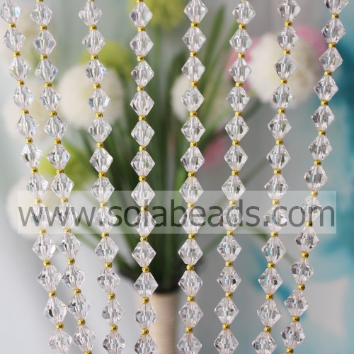 For Event 14MM&4MM Wired Plastic Beading Garland Trimming