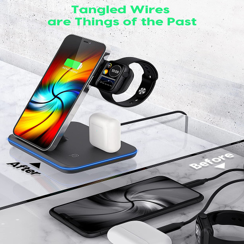 15w 3 in 1 Fast Charging Wireless Charger