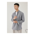 2022 Men's Grey Pinstripe Long Sleeve Shirt