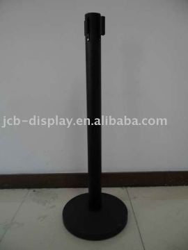 black iron post with blue belt tensabarrier(JCB-G02)