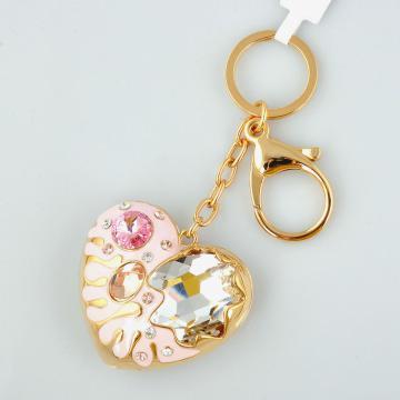 Heart shape Handbag Widget with painting and Swarovski Stones Glued