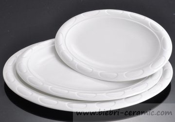 13 inch Oval Shape Restaurant Super White Custom Logo Decal Porcelain Dishes For Sale