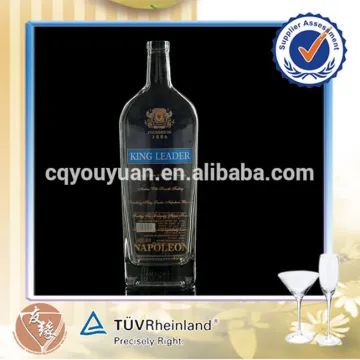Square Shape Large Glass Juice Bottle 1500ML Flint Glass Tequila Bottle For Sale