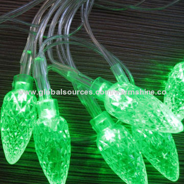 Green Christmas Decoration Lights, 10/5m Length, 110 or 220V AC and 12 or 24V DC Voltages