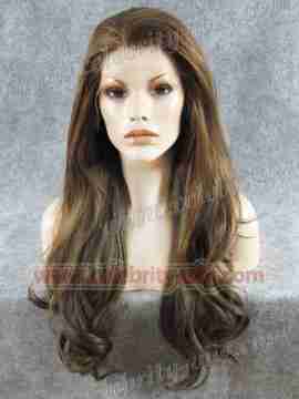 Brown Wavy Extra Long Synthetic Lace Front Wig