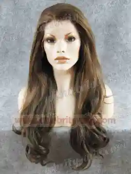 Brown Wavy Extra Long Synthetic Lace Front Wig