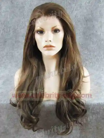 Brown Wavy Extra Long Synthetic Lace Front Wig