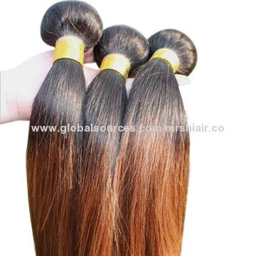 24-inch Two-tone Colored Straight Brazilian Human Remy Hair Weave