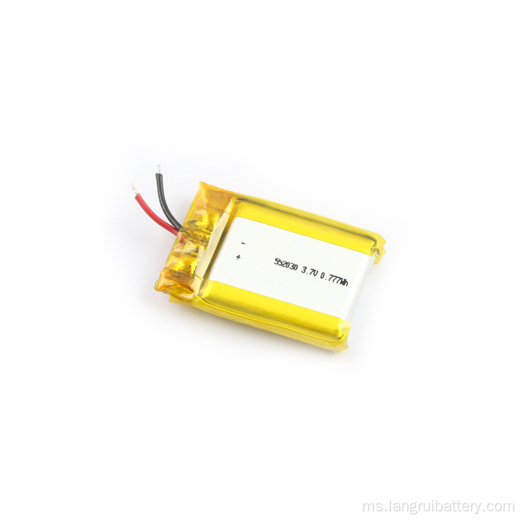 3.7V 0.925Wh bateri polimer lithium