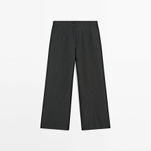 Women's retro elegant versatile style solid color wide leg pants