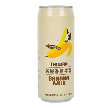 Healthy Banana milk with metal can packing