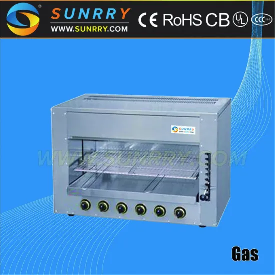 Best selling Commercial restaurant kitchen equipment counter top gas infrared saladmander with 6 burners