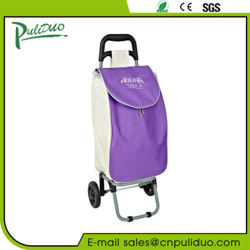 600D Polyester Two Wheel Foldable Shopping Cart With Handle