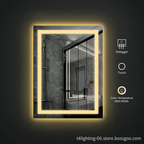 High Quality Rectangle LED Light Backlit Bathroom Mirrors