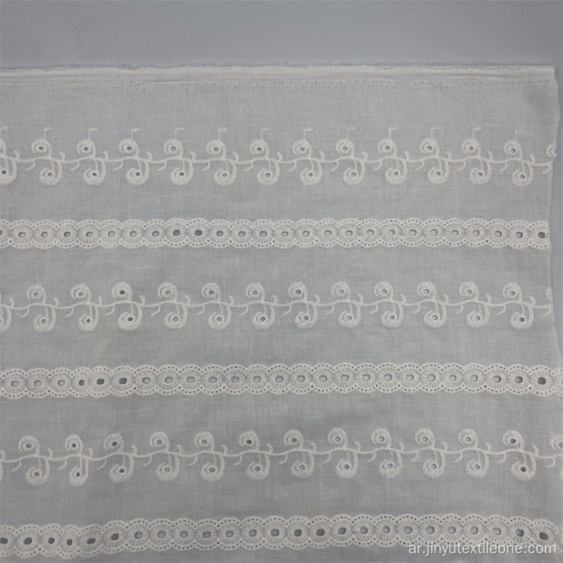 100 ٪ Fotton Eyelet Merbroidery Fabridery