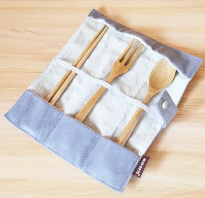 Japanese portable wooden chopsticks spoon fork three sets