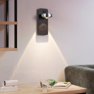Modern Design 5W COB Black Bedside Interior LED Wall Reading Light
