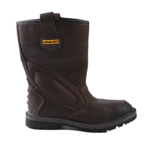 High-Cut Crazy Leather Steel Toe Safety Boot