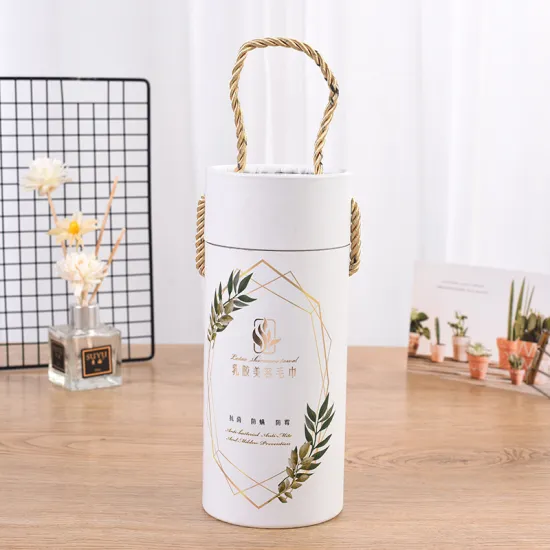 Cardboard Tube Packaging Round Paper Box with Handle