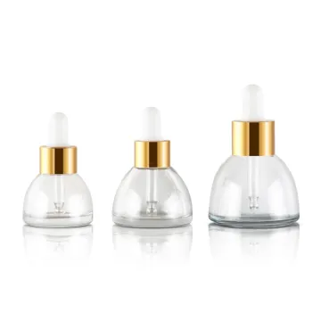 Round Glass Bottles with Dropper Cap Pagoda Shaped