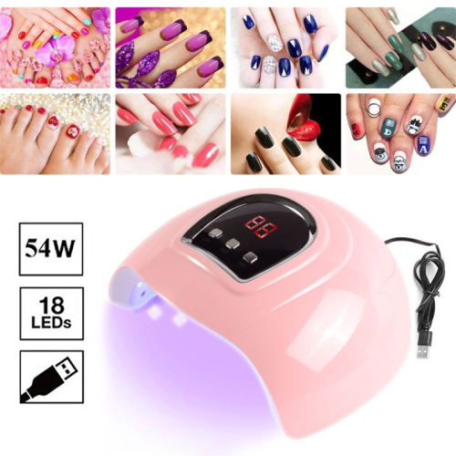 54W 18LEDS UV Nail Lamp UV LED Nail Dryer 30/60/90s Timer LED Digital Sceen For Curing Gel Polish Auto Sensing Nail Lamp