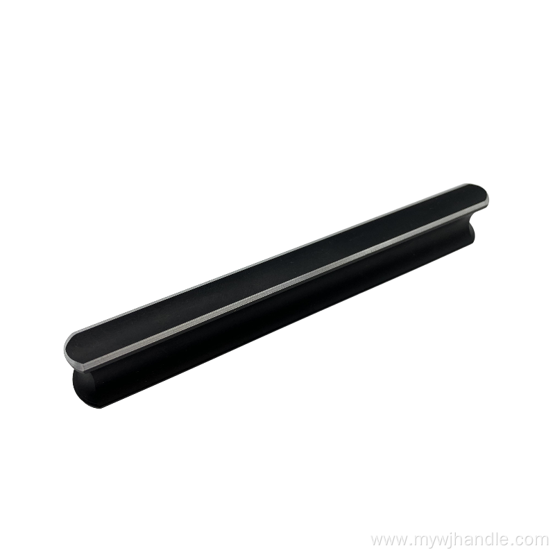 Modern minimalist black zinc alloy handle