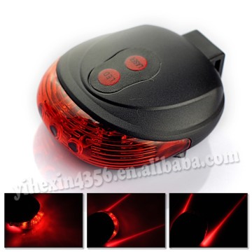 New Waterproof Design 2LED Laser + 5LED Flash 7 Modes Bike Laser Tail Light