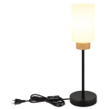 Modern Matte Black Wooden LED Desk Lamp