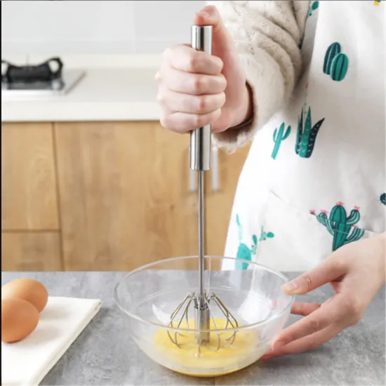 Stainless Steel Semi-automatic Egg Beater Trumpet