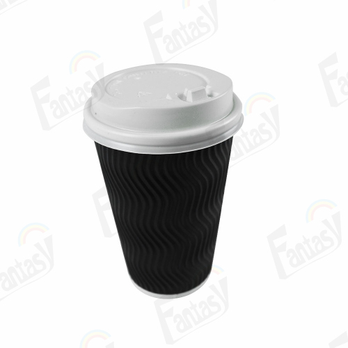 7oz Ripple Wall Cup Printed Disponable Coffee Cup