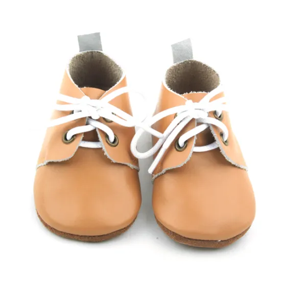 2016Hot Selling Leather Prewalk Camel Colors Genuine Baby Shoes