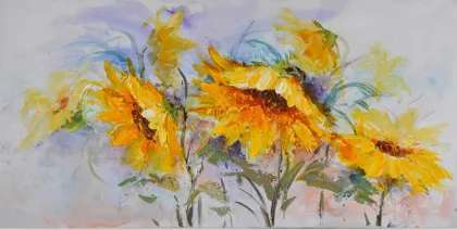 impression modern flower art painting