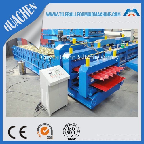 Arc Cut Glazed And Wave Roofing Double Metal Sheet Roll Forming Machine