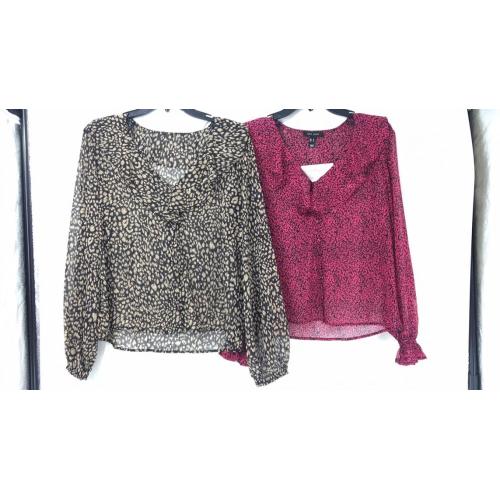 Leopard Print Blouse Ladies' Lurex Leopard Print Long Sleeve Blouse Factory