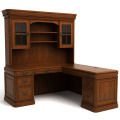 Bureau en forme de L avec bureau de bureau Hutch