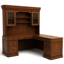 L-образный стол с офисным столом Hutch