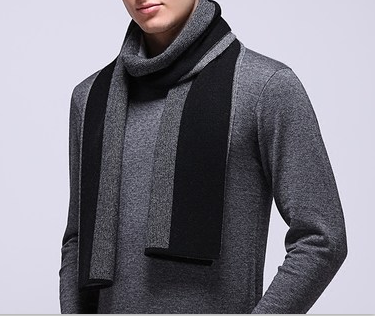 Cashmere knitted stripes scarf-14